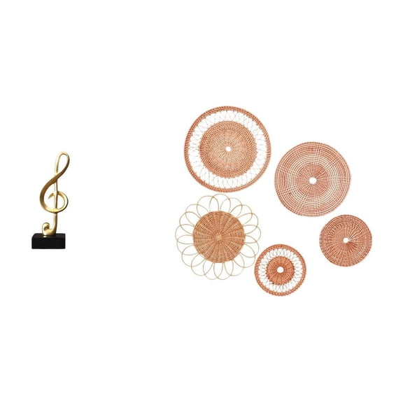 Rattan Sculpture Wall Ornament Resin Construction for Modern Home Cafe Tea Room Decorative Accent