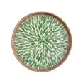 thumbnail image 1 of Rattan Serving Tray with Shell, Round Rattan Tray with Mother of Pearl Inlay, Wicker Tray with Natural Shell, Coffee Table Tray Decor, Serving Tray for Bread Fruits, 1 of 4