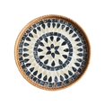 thumbnail image 1 of Rattan Shell Tray and Coaster Set, Rattan Serving Tray with Shell, Round Rattan Tray with Mother of Pearl Inlay, Wicker Tray with Natural Shell, Coffee Table Tray Decor, Serving Tray for Bread Fruits, 1 of 3