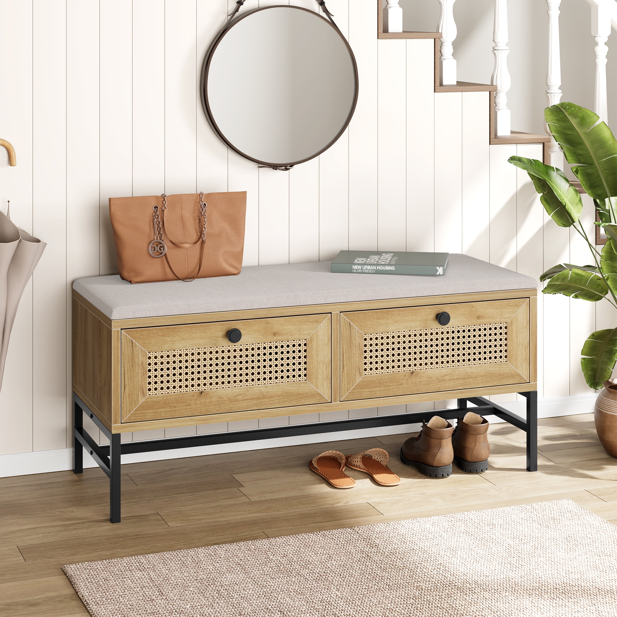 3 cube entryway storage bench sale