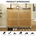 thumbnail image 1 of Rattan Shoe Storage Cabinet, Narrow Flip Shoe Cabinet 4 Flip Drawers, 2 Drawers,Entryway Modern Wooden Freestanding Shoe Rack Organizer with Solid Wood Legs for Entryway Hallway, Living Room, 1 of 6