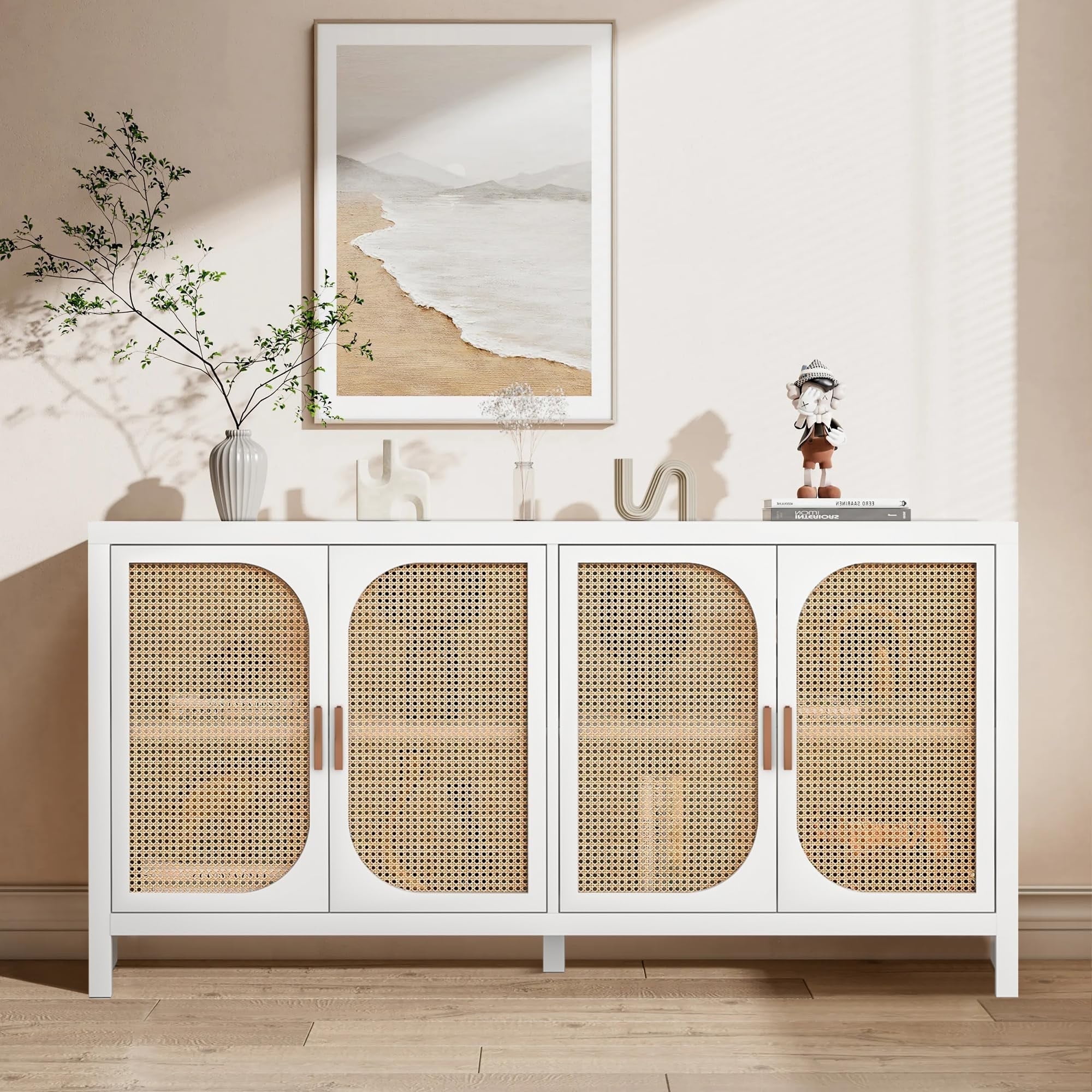 キャビネット・サイドボード Cane Weave Rattan Cabinet Rattan-Sideboard-Buffet-