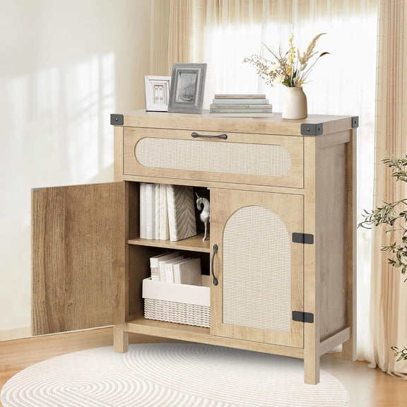 Rattan Sideboard Buffet Cabinets Natural