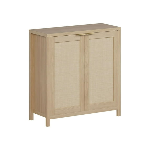 Rattan Sideboard Buffet Kitchen Storage Cabinet,Coffee Bar Cabinet Buffet Console Table with Rattan Doors and Adjustable Shelves for Dining Room Hallway, Living Room