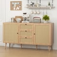 thumbnail image 1 of Rattan Sideboard with 3 Drawers and 2 Doors, Rattan Buffet Sideboard Cabinet, Cabinet with Storage, 1 of 10
