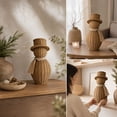 thumbnail image 1 of Rattan Snowman Figurine Decor, Hand Woven Imitation Wicker Snowman Statue With Top Hat and Scarf, Christmas Decorations for Living Room Entryway Decor, S, 1 of 7
