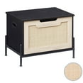 thumbnail image 1 of Rattan Storage Bench with Safety Hinges, Flip Top Storage Trunk Modern Storage Chest, 1 of 8