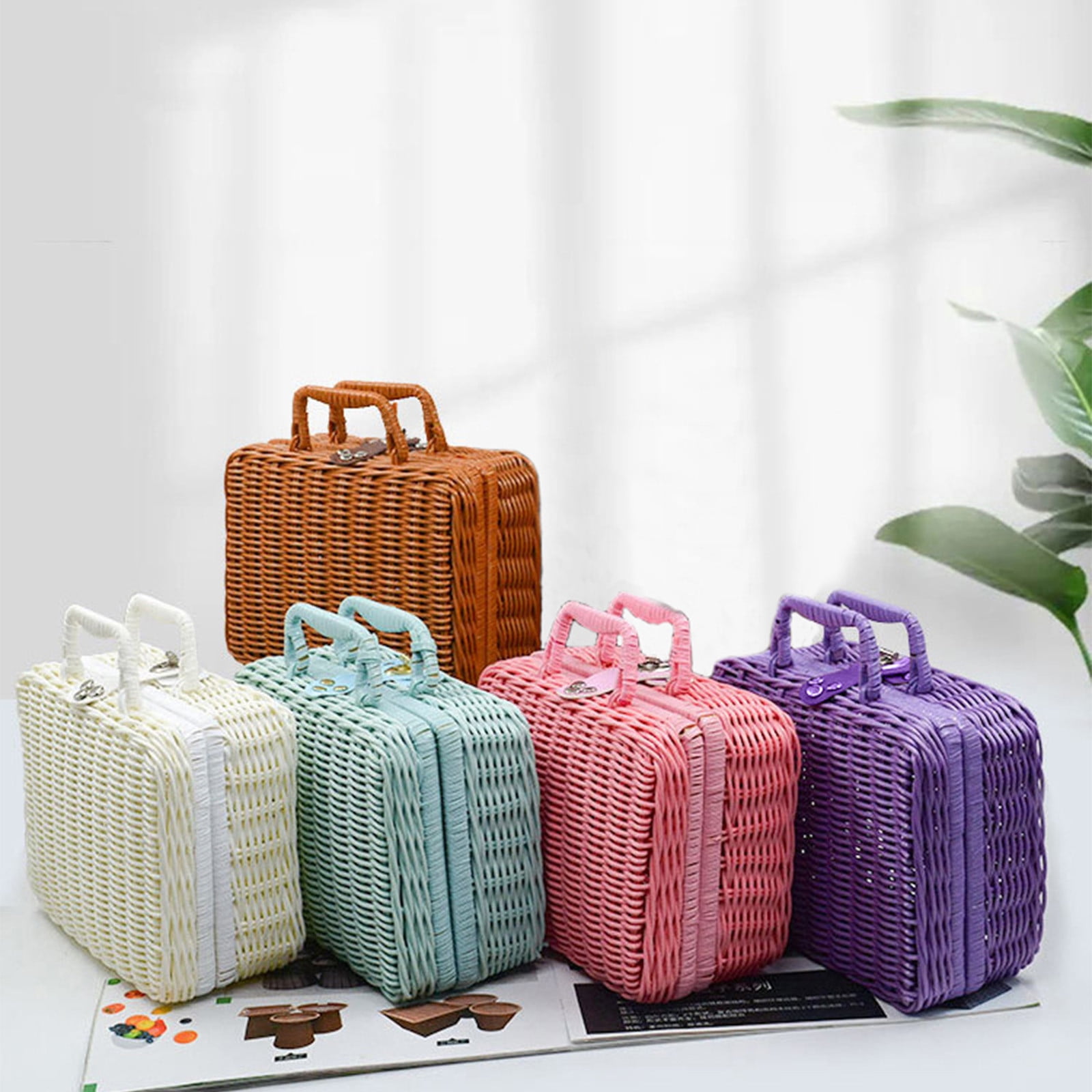 Rattan Storage Box, Wedding Decor, Portable Photo Souvenir, 12x8x6 ...