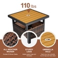 thumbnail image 1 of Rattan-Style Outdoor Side Table with Umbrella Holder  Storage - Po Garden End Table in Brown, 1 of 23