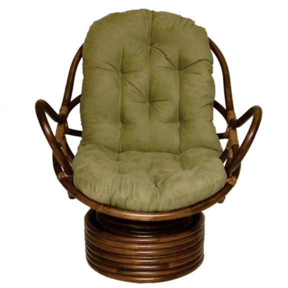 Rattan Swivel Rocker with Micro Suede Cushion