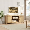 thumbnail image 1 of Rattan TV Stand for 65 Inch, Boho Entertainment Center with Storage and Doors, Wood TV & Media Console Under TV Cabinet Furniture for Living Room, 1 of 10
