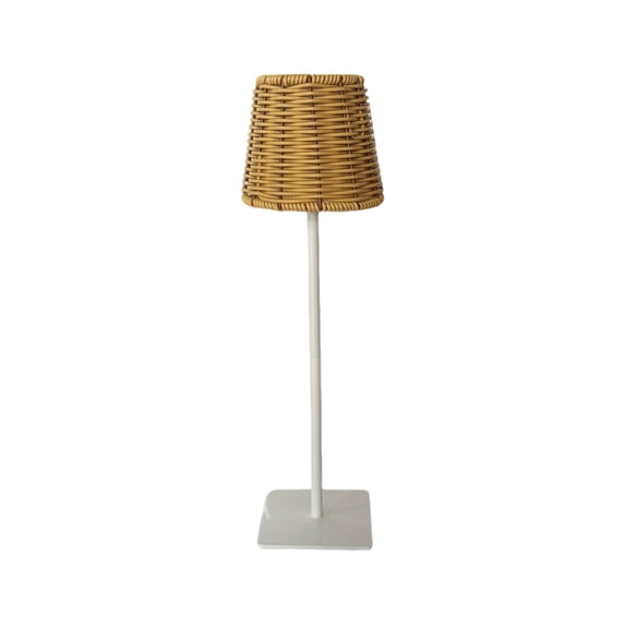 Rattan Table Lamp,Small Wicker Lamp Cordless Rattan Lamp LED Portable Woven Lamp Desk Lamp Lights for Restaurant Kitchen Patio Dinner Dining