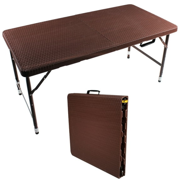Rattan Table - Triangular Design for Balance - Garden Parties, Stable Setup