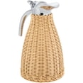 thumbnail image 1 of Rattan Thermal Jug Stainless Steel Rattan 1.5L/0.4 Gal Coffee ThermalJug Vintage Thermal Carafe Double Walled Vacuum Insualted Jug for Home Coffee Shop (Natural), 1 of 10