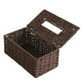 thumbnail image 1 of Rattan Tissue Box Cover, Hand Woven Facial Napkin Holder, Decorative Tissue Box Organizer, Rustic Home Decor, Rectatural Design, Natural Paper Rope, Eco-Friendly, Fits Standard Boxes, Versatile Use, 1 of 6