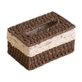 thumbnail image 1 of Rattan Tissue Box Cover Hand Woven From Straw For Rustic Eco Friendly Home Decor In Living Room Bedroom Bathroom Dresser Or Table Centerpiece Great For Wedding Tables And Venue Decor, 1 of 6