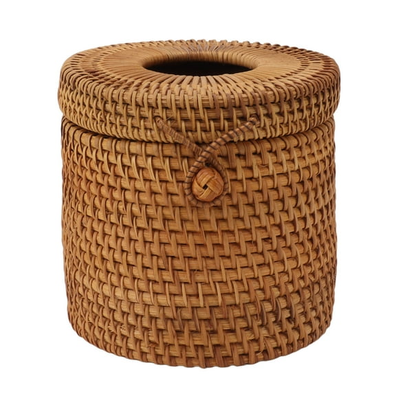 Rattan Tissue Box Cover Rattan Woven Tissue Box Holder For Bathroom Organizer Countertop Bedroom Living Room Car Office