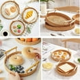 thumbnail image 1 of Rattan Tray Round – Woven Serving Basket with Handles – Decorative Tray for Coffee Table, Bread, Fruit, Vegetables, Restaurant & Home Use, 1 of 8