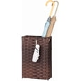 thumbnail image 1 of Rattan Umbrella Stand, Umbrella Holder for Entryway, Hand Woven Umbrella Rack Organizer Freestanding, with a Detachable Drip Tray, 4 Hooks, 11.8" L x 5.5" W x 16.5" H, 1 of 9