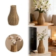 thumbnail image 1 of Rattan Vase for Flowers, 10.24" Rustic Woven Wicker Vase for Boho Home Decor, Dark Brown Imitation Rattan Flower Basket, Farmhouse Desktop Centerpiece for Pampas Grass, Dried Floral Arrangement, 1 of 6