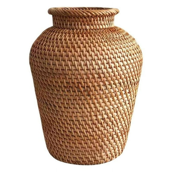 Rattan Vase Style Handmade Woven Plant Flower Vase Basket for Home Decor