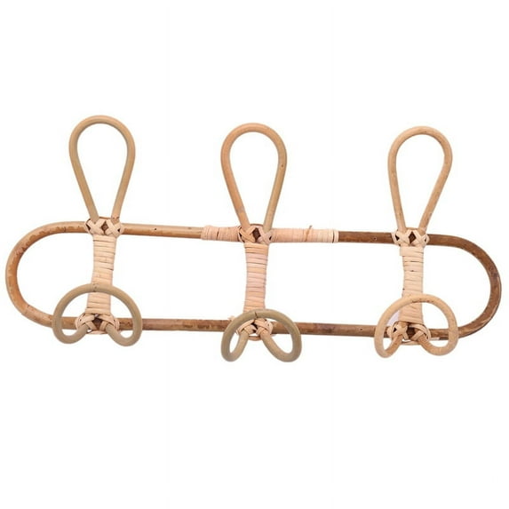 Rattan Wall Hooks Kids Garments Organizer Rack Kids Hanger