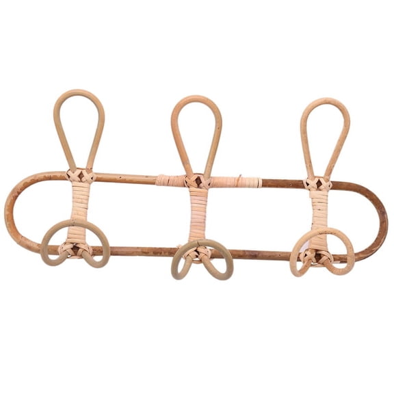 Rattan Wall Hooks Kids Garments Organizer Rack Kids Hanger