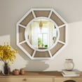 thumbnail image 1 of Rattan Wall Mirror Handmade Boho Rattan Round Rattan Mirror with Wooden Framed for Wall Decor  Living Room, Entryway, 1 of 6
