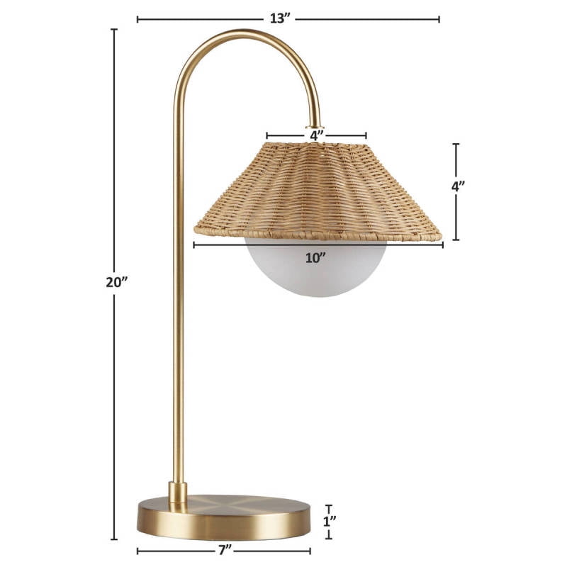 Rattan Weave Shade Table Lamp Gold/Natural See below - Walmart.com