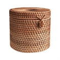 thumbnail image 1 of Rattan Weaved Tissue Box Holder – Large Capacity Natural Rattan Tissue Dispenser for Desktop, Nightstand, Or Bathroom, Boho-Style Home Decor Accent Natural, 1 of 9