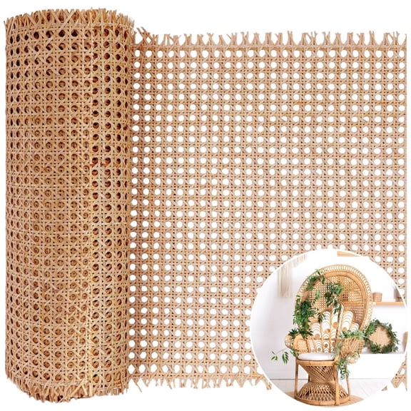 1 Roll Rattan Webbing Sheet, Faux Mesh-Open Weave Cane, Plastic Woven Rattan Mesh, Brown Rattan Sheet for Chair Repair, Cane Webbing Roll for DIY Projects and Furniture Upgrades