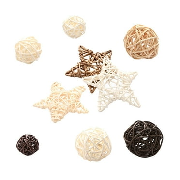 Rattan Wicker Balls Stars Orbs Vase Fillers Christmas Decoration