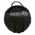 thumbnail image 1 of Rattan Wicker Hanging Flower Pot,hanging basket for front door,Half Round Rattan Railing Planter,Hanging Planter with Removable An integral handle,Wall Storage Basket,Coffee M, 1 of 10