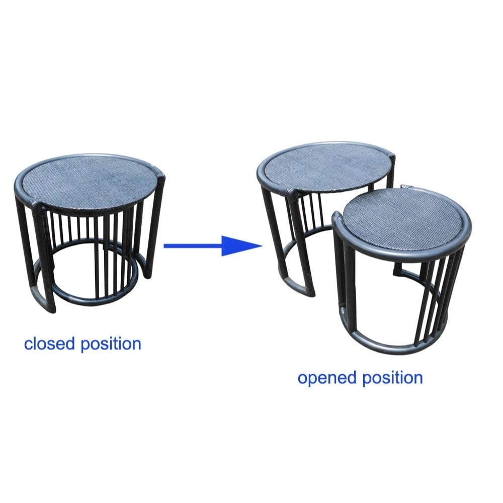 Rattan Wicker Nesting Tables(set of 2 pcs)