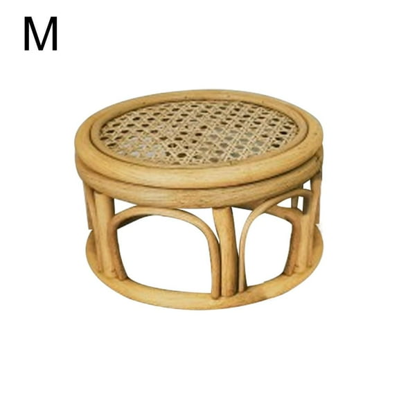 Rattan Wicker Round Riser Plant Stand Indoor Woven Flower Pot Base Balcony Rattan Circle Natural Decoration Garden Pedestal