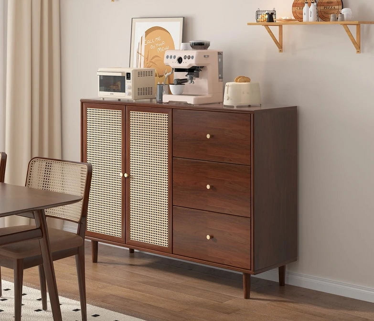 Rattan Wooden Sideboards Display Space Saving Coffee Table Nordic Sideboards Kitchen