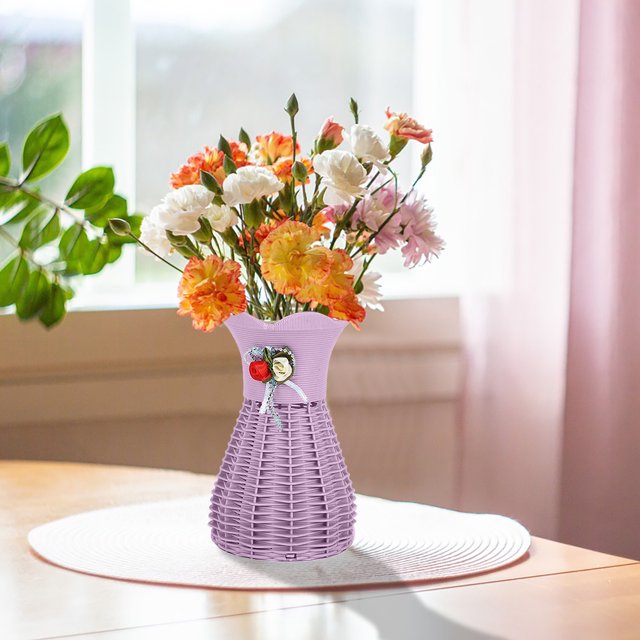 Rattan Woven Flower Pot Vase for Dried Floral Arrangements Indoor