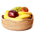 thumbnail image 1 of Rattan Woven Fruit Basket, Natural Round Bread Basket, Decorative Fruit Bowl for Kitchen Counter, Kitchen Storage Baskets for Vegetables, Eggs,Snacks C104, 1 of 3