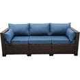 Rattaner 3Seat Patio Wicker Sofa, Outdoor Rattan Couch Furniture Steel