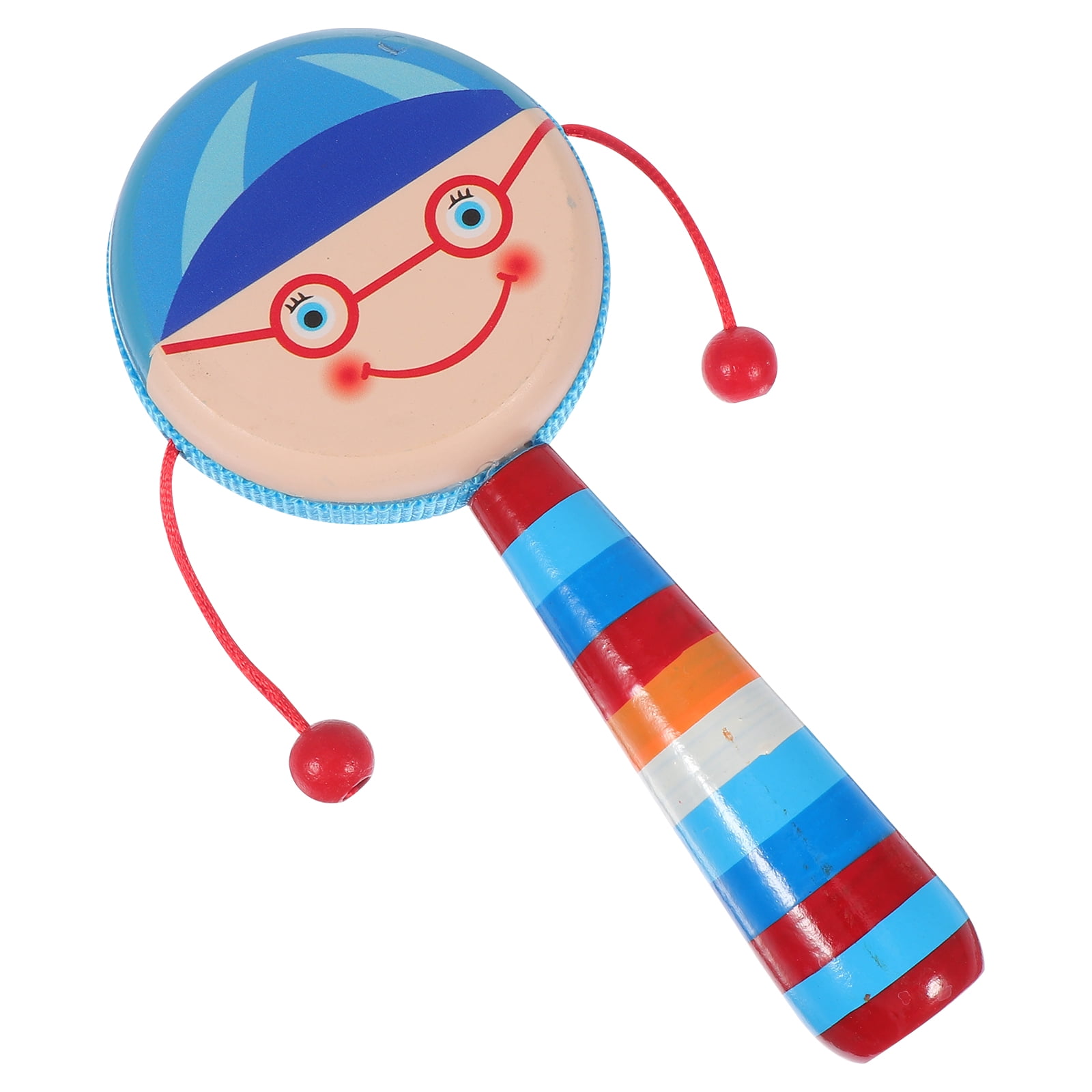 Rattle Shaking Rattledrum Plaything Baby Wood Kids Wooden Toys Infant