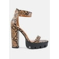 thumbnail image 1 of Rattle Snake Print Chunky High Block Heel Sandals, 1 of 11