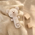 thumbnail image 1 of Rattle Teething Toy Organic Cotton Soft Bear Shaped Handheld Soothing Stick 7.1 Inch 1 Pack BPA Free Chewable Sensory Toy for Newborn Infant Toddlers Shower Birthday Gift, 1 of 4