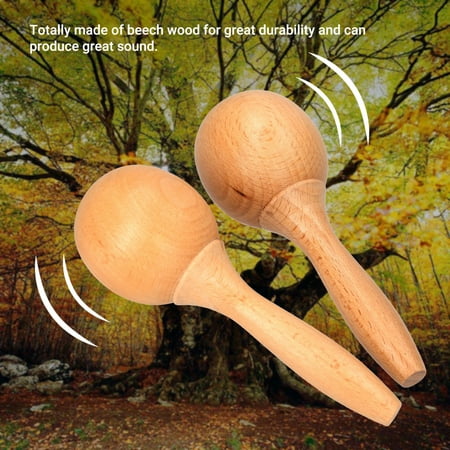 Rattles Maraca Beech Maraca Rumba Shaker Rattles Percussion Instrument Wooden Maraca Pair Percussion Maraca for Kids Children Musical Instrument 1 Pair