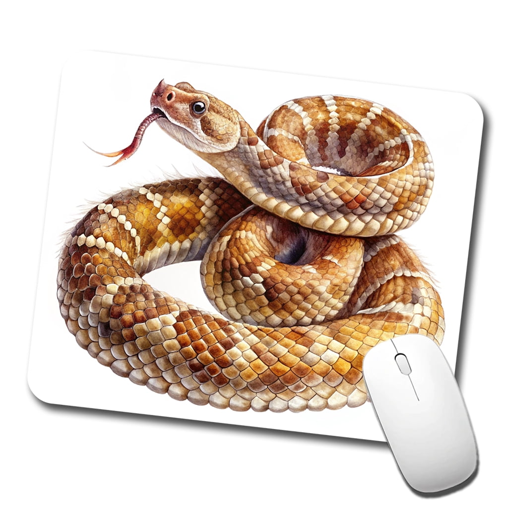 Rattlesnake Snake Reptile Watercolor Mouse Pad Low Profile Gaming Mat ...