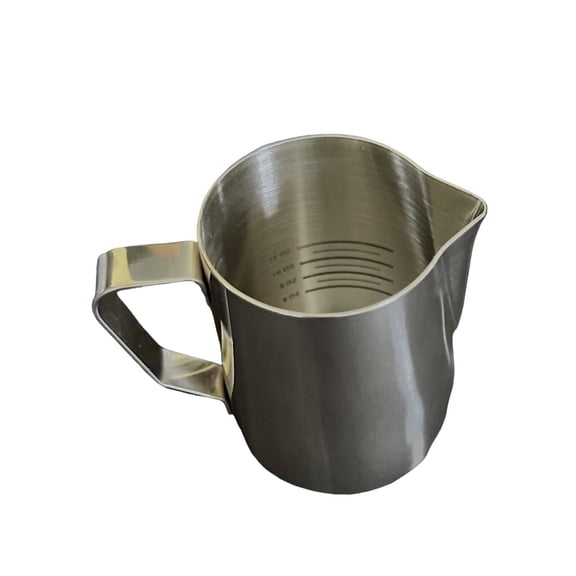 Rattleware Stainless Steel Latte Art Pitcher, 20 oz, with Etched Measurements and Drip-Resistant Spout