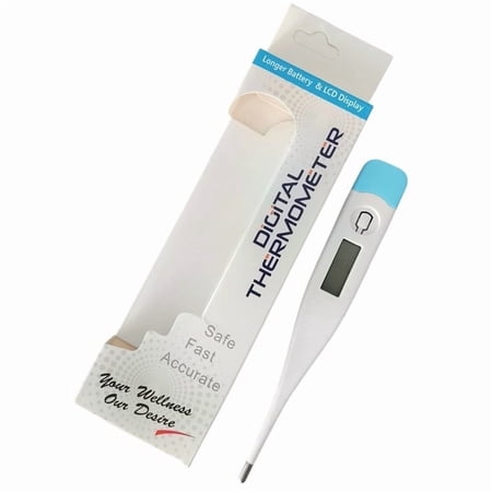 Rattygan Style Digital Oral LCD Thermometer for Adults, Babies, and Kids with Dual °C/°F Function, Beep Alert