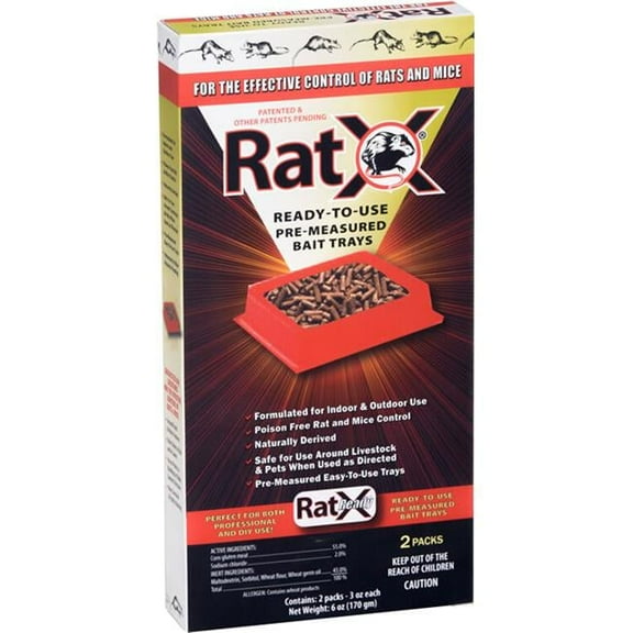 Ratx Ready To Use Use Pre-Measured Bait Trays, Pack of 2