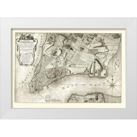 Ratzen 24x18 White Modern Wood Framed Museum Art Print Titled - New York New York Planning - Ratzen 1767