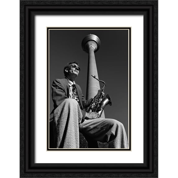 Ratzer, Klaus 11x14 Black Ornate Wood Framed with Double Matting Museum Art Print Titled - Frank M.-Saxophonist