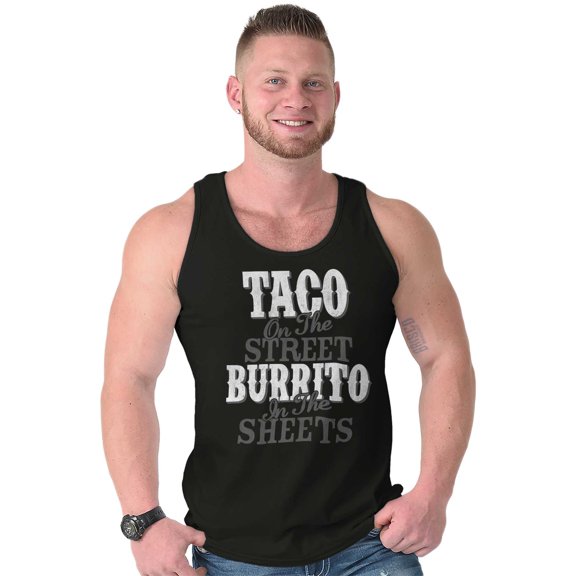 Raunchy Funny Tacos Tuesdays Burritos Unisex Plus Size Tank Top Brisco Brands 2X